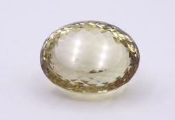 Oval facc. Lemon Citrin, 134,45ct. 35,3x27,7x20,9mm
