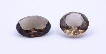 2 facc. Rauchquarze, zus. 51,1ct.