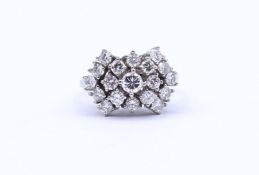 Brillant Ring, Weißgold 0.585, 4,9g., RG 53