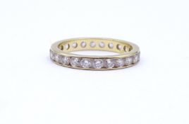 375er GG Memory Ring mit klaren Steinen, 2,1g., RG 56