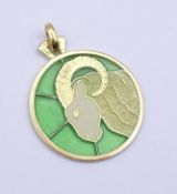 WEMPE Gold Anhänger Widderkopf, 18K, L. 3,5cm, 6,0g.