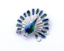 Figürliche Silber Brosche 0.925 emailliert, 5,3g., 28x29mm
