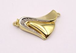 375er GG Ketten Flyer / Verschluss mit 2 Diamanten, 27x16mm, 2,8g.