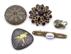 5x div. Modeschmuck Broschen