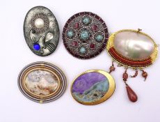 5x div. Modeschmuck Broschen