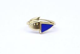 375er GG Ring mit Lapislazuli, 3,0g., RG 53