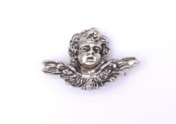 835er Silber Brosche ,Putto, 38x24mm, 10,2g.