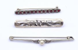 Drei div. Silber Broschen, zus. 9,6g.