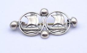 830er Silber Brosche, L. 4,5cm, 4,9g.