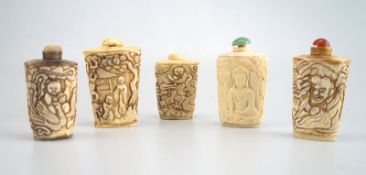 Fünf Snuff Bottles, Bein