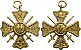 Erinnerungskreuz Treu dem Regiment mit Regimentsspange \R. FELD ART. RGT. 33\ rückseitig mit Herstel