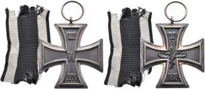 Preußen, Eisernes Kreuz 1914, 2. Klasse, im Bandring \K.M.\, OEK 1909, mit Bandabschnitt, Zustand 2.