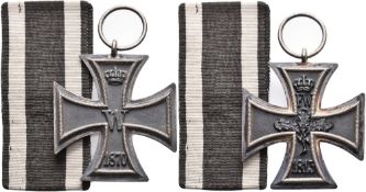 Preußen, Eisernes Kreuz 1870, 2. Klasse, magnetisch, OEK 1904, mit Band, Zustand 2-3.