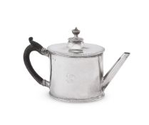A GEORGE III SILVER STRAIGHT SIDED OVAL ARGYLE, CHARLES ALDRIDGE & HENRY GREEN