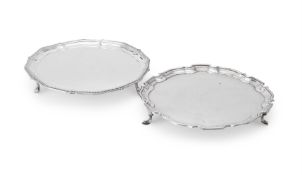 A LATE VICTORIAN SILVER SHAPED CIRCULAR SALVER, PROBABLY JOHN KILPATRICK