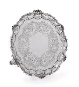 A VICTORIAN SILVER SALVER, EDWARD BARNARD AND JOHN BARNARD