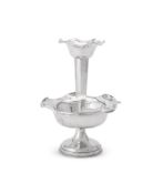 A SILVER SHAPED CIRCULAR EPERGNE, WALKER & HALL