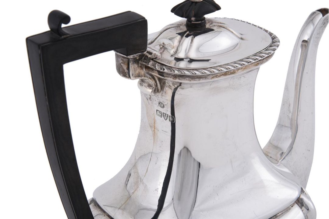 A SILVER OBLONG BALUSTER COFFEE POT, JOHN ROUND & SONS LTD - Image 2 of 2