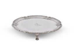 A GEORGE III SILVER SHAPED CIRCULAR SALVER, RICHARD RUGG II