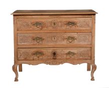 A French oak commode in Louis XVI style