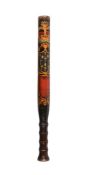 A Victorian ebonised and painted wood truncheon
