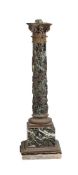A Verde Antico and gilt metal mounted column
