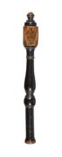 A William IV carved wood and dated West Country truncheon of bannister form