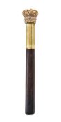 Y An ivory, brass, and hardwood tipstaff