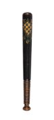 A Victorian ebonised and painted wood truncheon