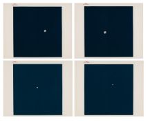 Four views of receding Moon during homebound journey, Apollo 13, 11-17 Apr 1970