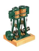 A model of a twin simple vertical marine steam engine