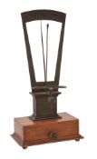 AN EXTREMELY RARE WALNUT AND BRASS BALANCE BAROMETER