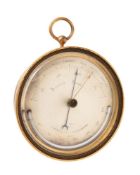 A VICTORIAN BRASS VIDIE-PATTERN ANEROID BAROMETER