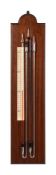 A MAHOGANY-CASED AMONTONS-TYPE MULTI-TUBE WALL BAROMETER