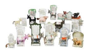 A COLLECTION OF THIRTEEN PORCELAIN WEATHER FAIRINGS