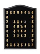 COLLECTION OF THIRTY-NINE ENGLISH GILT BRASS POCKET WATCH BACK COCKS