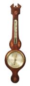 Y A REGENCY INLAID MAHOGANY MERCURY WHEEL BAROMETER