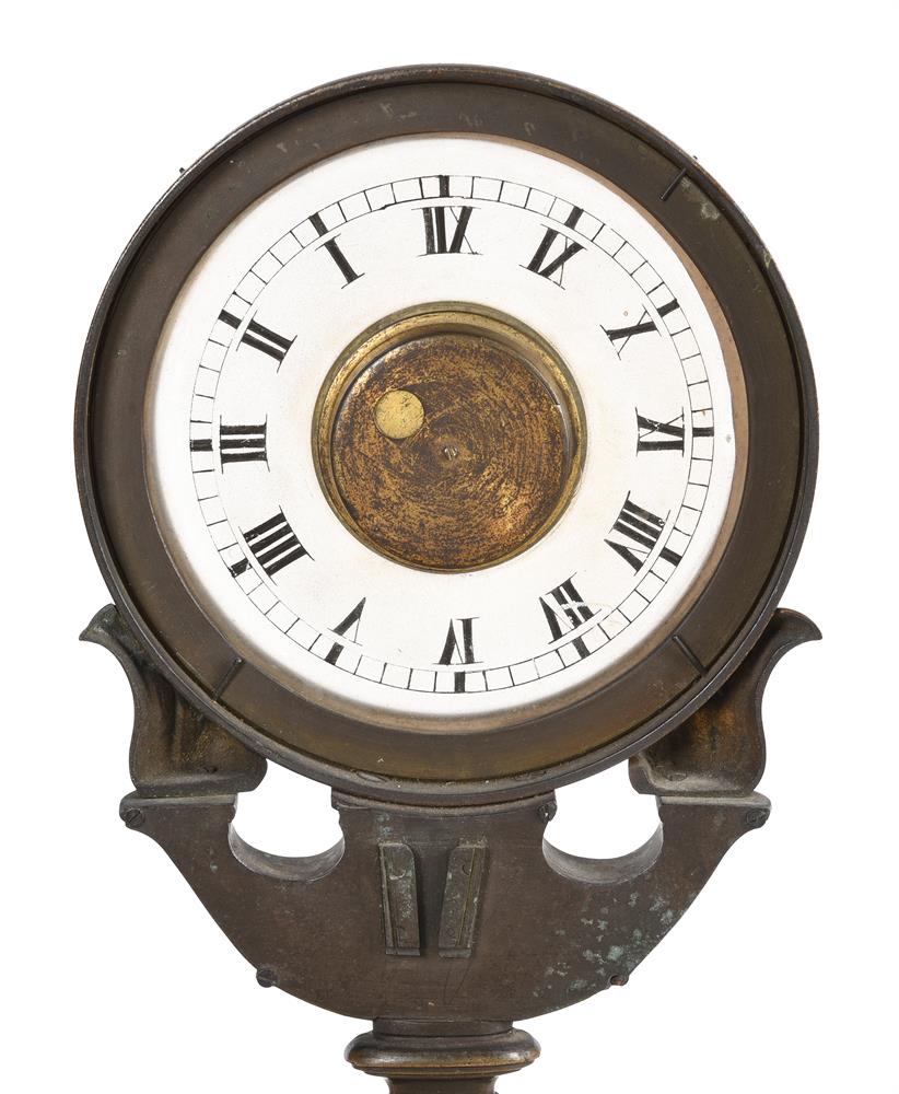 AN UNUSUAL REGENCY PATINATED AND GILT BRONZE NIGHT TIMPIECE - Image 2 of 3