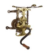 A GEORGE III FORGED IRON, STEEL AND BRASS WEIGHT-DRIVEN SPIT ROASTING JACK