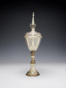 A RARE JAMES I SILVER GILT STEEPLE CUP AND ASSOCIATED COVER, ANTHONY BENNETT