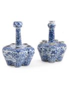 TWO CHINESE BLUE AND WHITE 'CROCUS' VASES