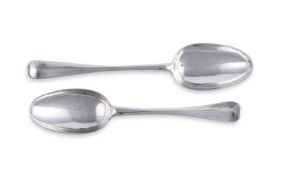 A GEORGE I WEST COUNTRY SILVER HANOVERIAN TABLE SPOON, MAKER'S MARK PA (NOT TRACED)