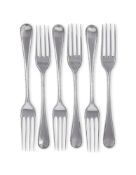 A SET OF SIX GEORGE III OLD ENGLISH BEAD TABLE FORKS, THOMAS NORTHCOTE