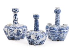 TWO CHINESE BLUE AND WHITE 'CROCUS' VASES