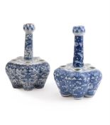 TWO CHINESE BLUE AND WHITE 'CROCUS' VASES