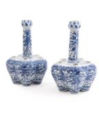 A PAIR OF CHINESE BLUE AND WHITE 'CROCUS' VASES