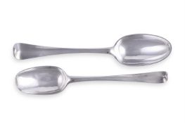 AN EARLY GEORGE III IRISH SILVER HANOVERIAN TABLE SPOON, DAVID PETER