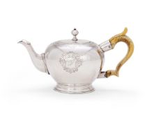 Y A GEORGE II SMALL BULLET SHAPED TEA POT, THOMAS MASON