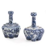 TWO CHINESE BLUE AND WHITE 'CROCUS' VASES