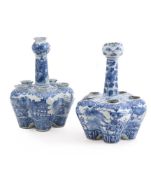 TWO CHINESE BLUE AND WHITE 'CROCUS' VASES